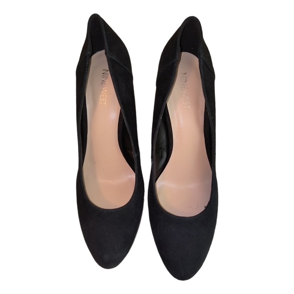 Nine West Quarless Black Suede Leather Platform Pump size: 8.5M - Picture 3 of 12